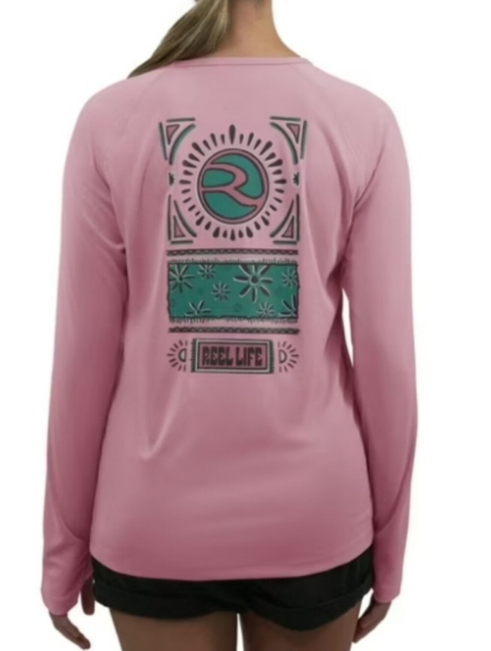 Reel Life Women's Pink Long Sleeve Tee L